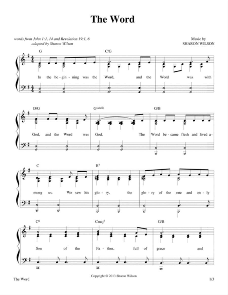 The Word Piano, Vocal, Guitar scores gallery preview page 2