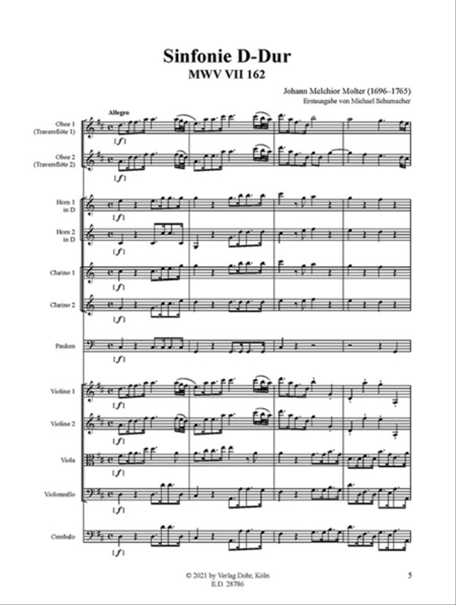 Sinfonie Nr. 162 D-Dur MWV VII 162 Orchestra scores gallery preview page 2