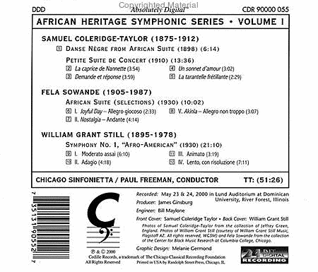 Volume 1: African Heritage Symphonic Series