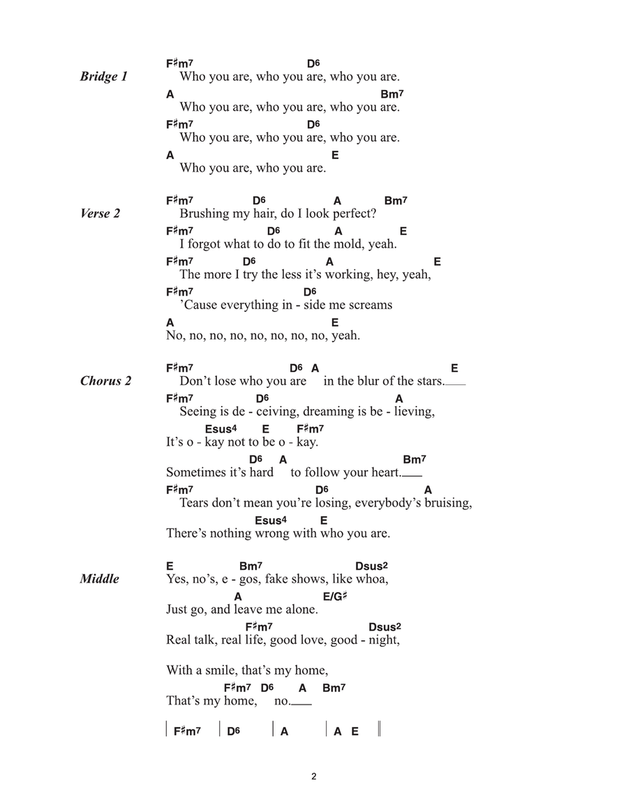 Who You Are Who You Are Acoustic Guitar scores gallery preview page 2