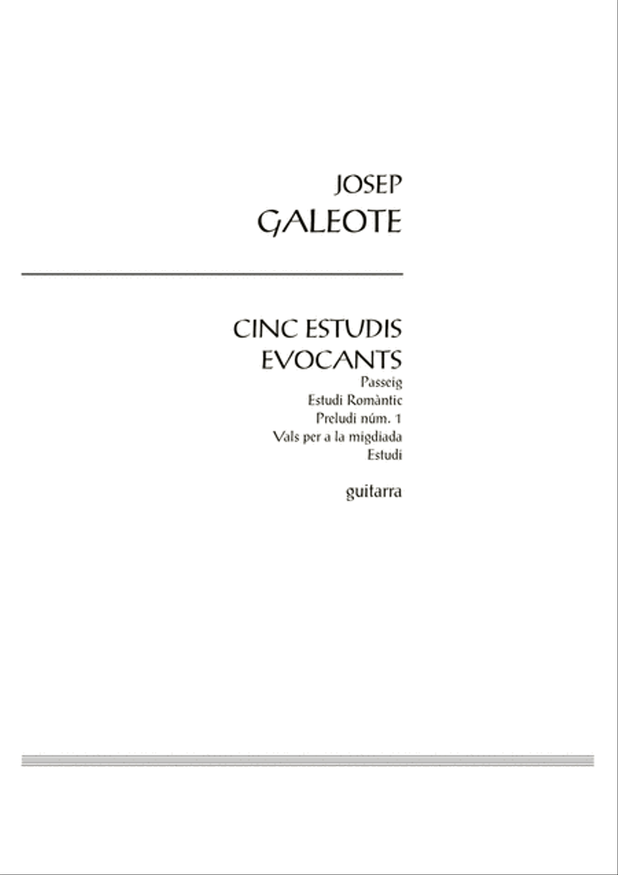 Cinc estudis evocants Cinc estudis evocants Classical Guitar scores gallery preview page 3