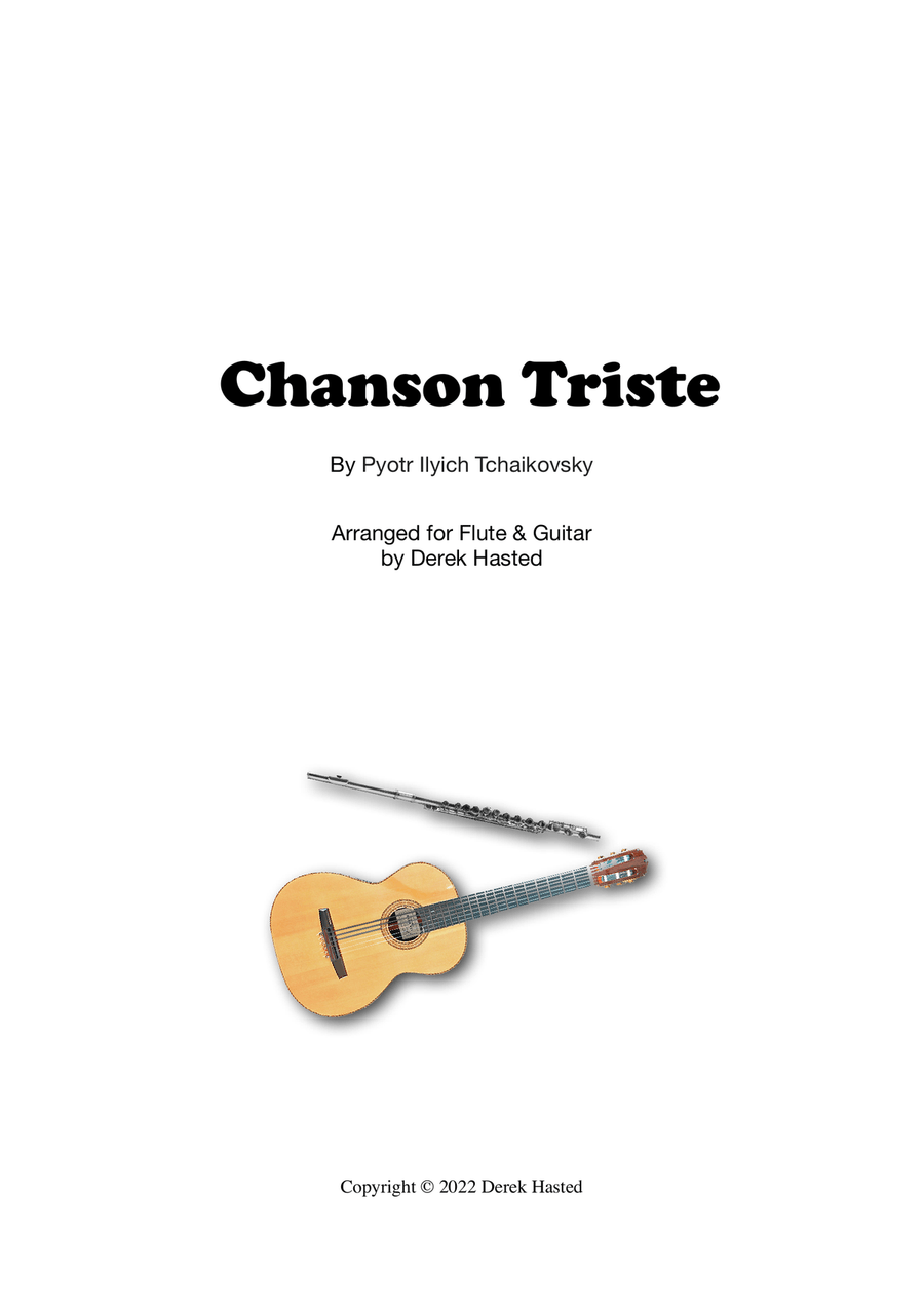 Chanson Triste (Tchaikovsky) - flute & guitar duet Flute scores gallery preview page 1