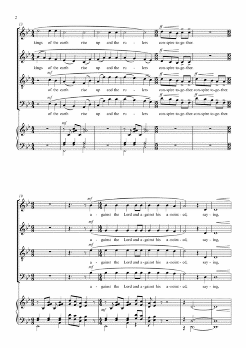 Psalm 2 from the Psalms of David for SATB & organ, OP. 13, No. 2 image number null