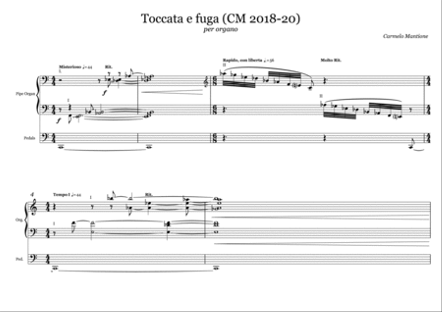 Toccata e fuga per organo(CM 2018-20) Organ Solo scores gallery preview page 2