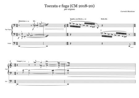 Toccata e fuga per organo(CM 2018-20)