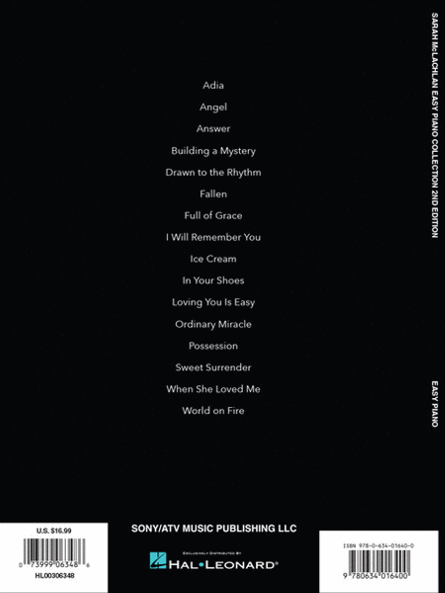 Sarah McLachlan Collection - Easy Piano Easy Piano scores gallery preview page 6