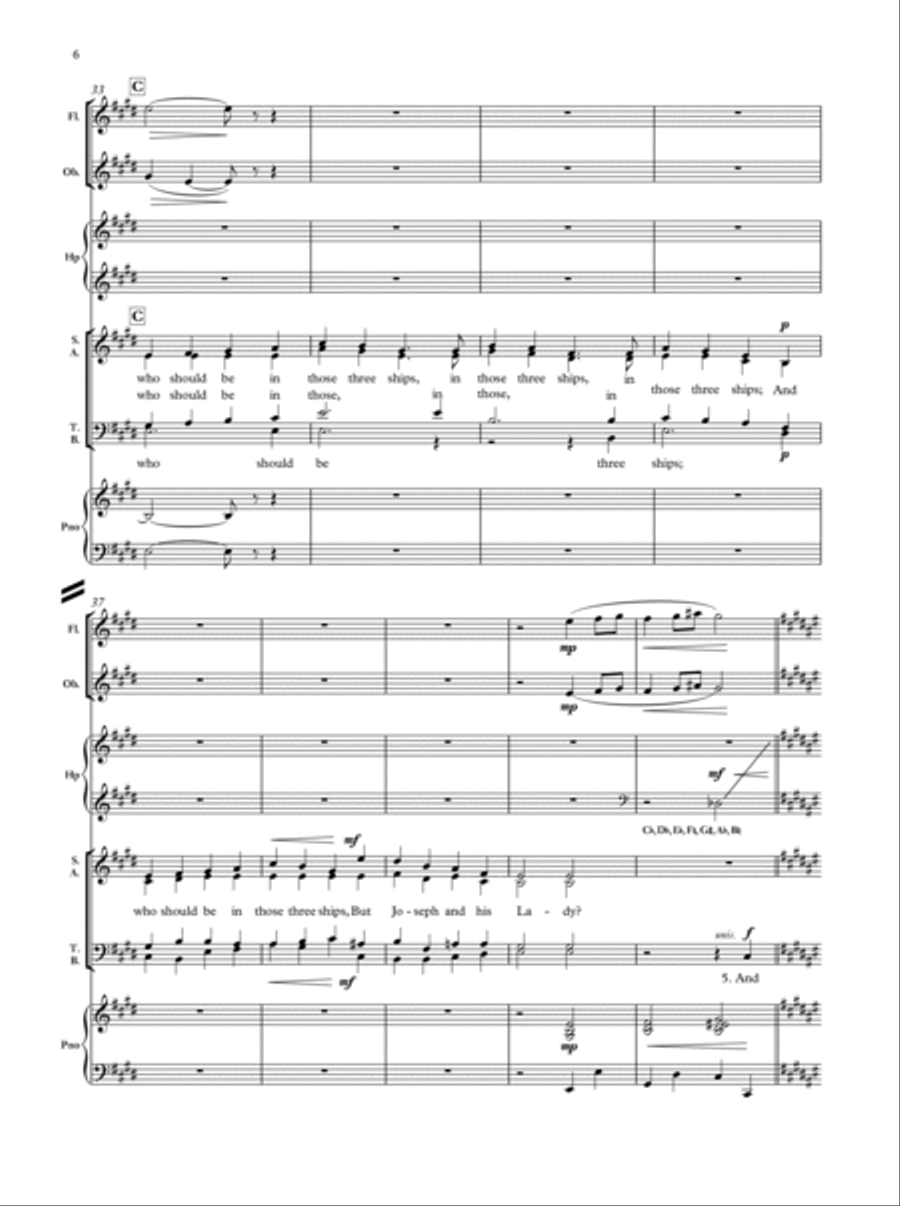 I saw three ships 4-Part scores gallery preview page 4