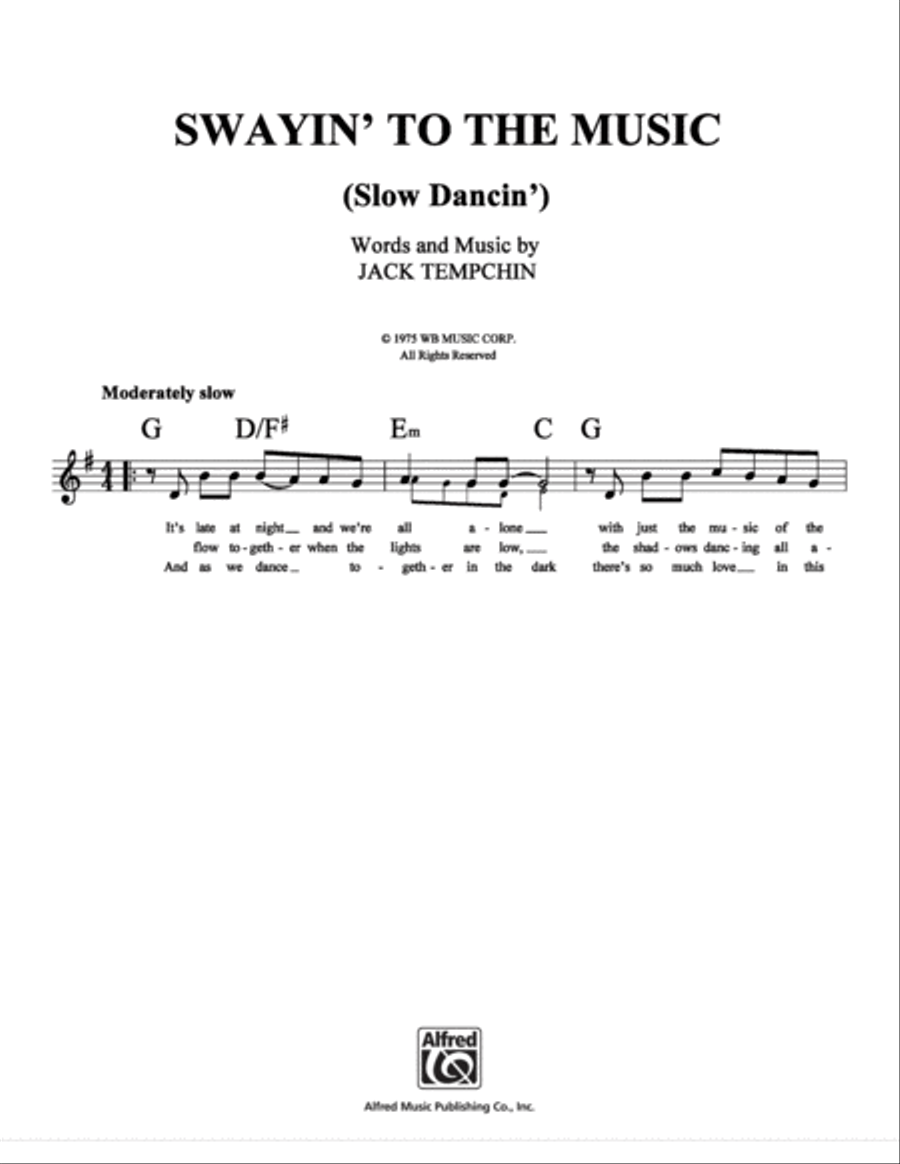 Swayin' to the Music (Slow Dancin') School and Community scores gallery preview page 1