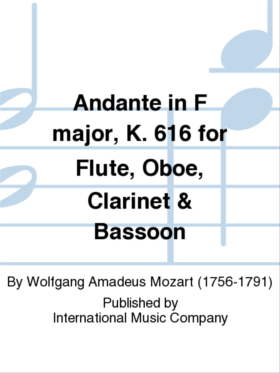 Andante In F Major, K. 616 For Flute, Oboe, Clarinet & Bassoon Bassoon scores gallery preview page 1