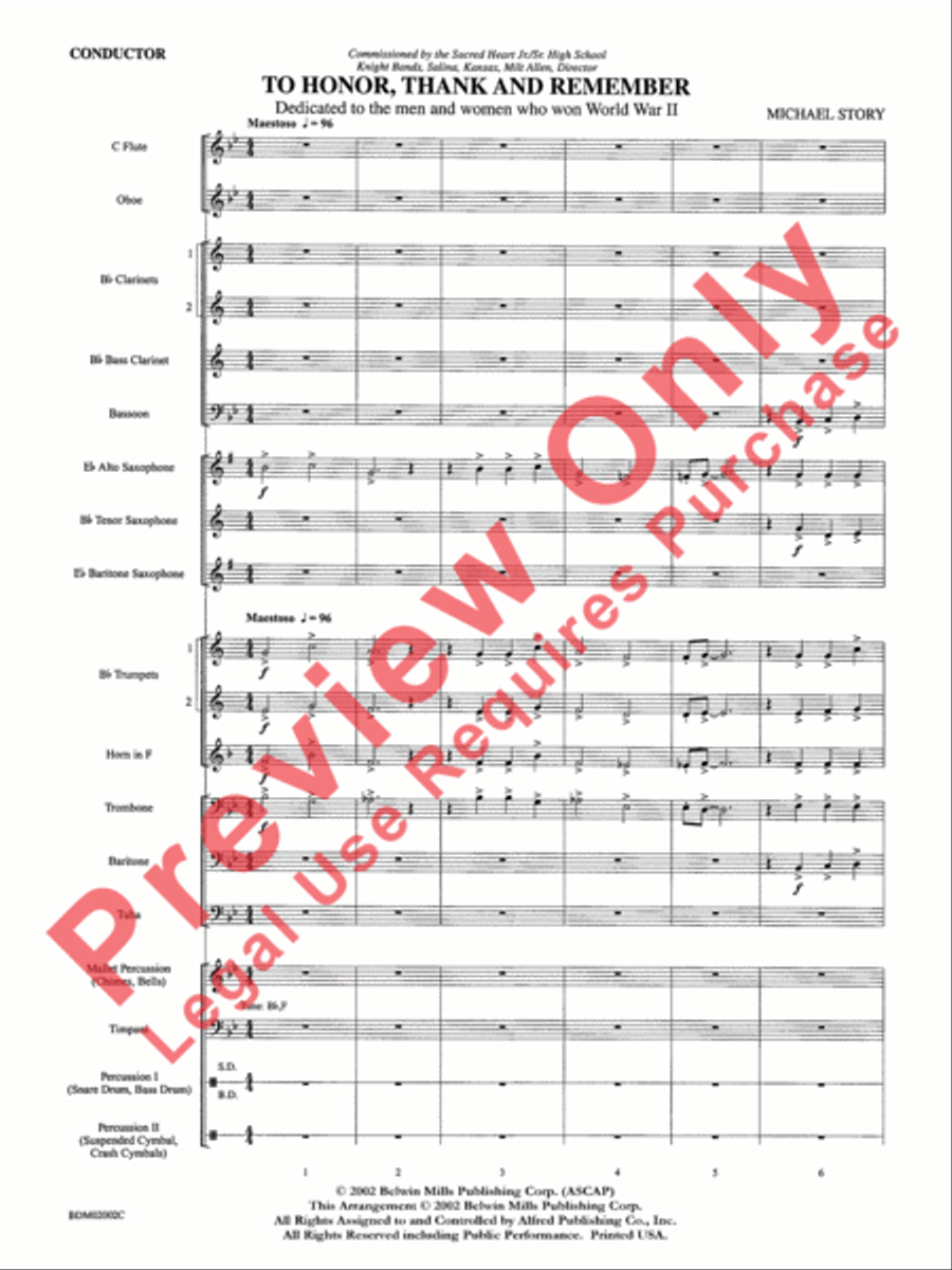 To Honor, Thank and Remember Concert Band scores gallery preview page 4
