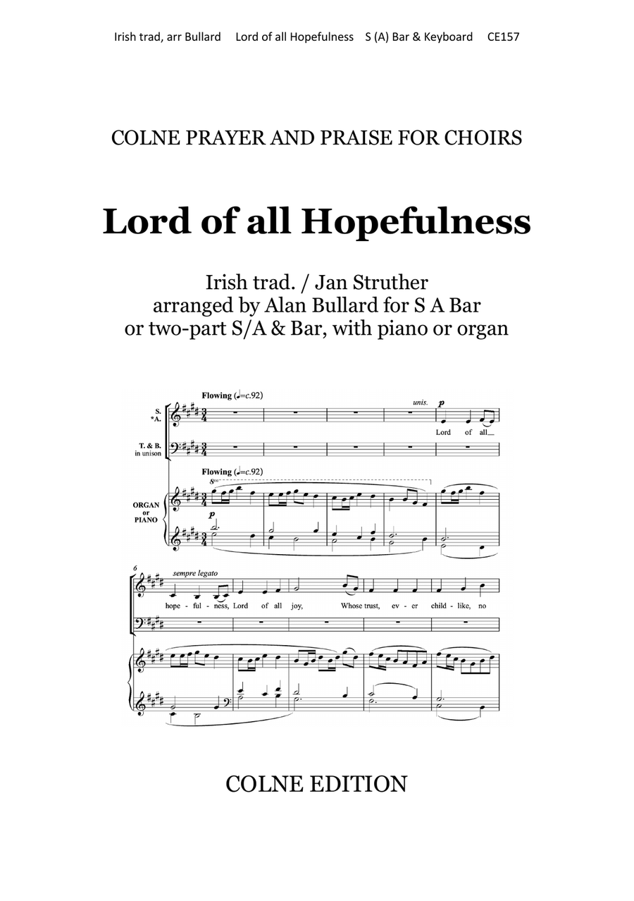 Lord of all Hopefulness 3-Part scores gallery preview page 1