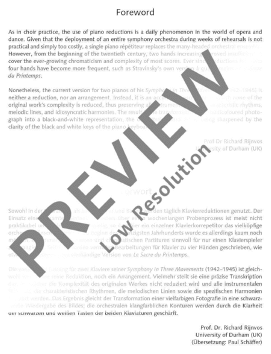 Symphony in Three Movements Piano scores gallery preview page 3