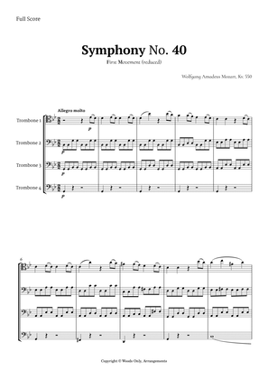 Symphony No. 40 by Mozart for Trombone Quartet