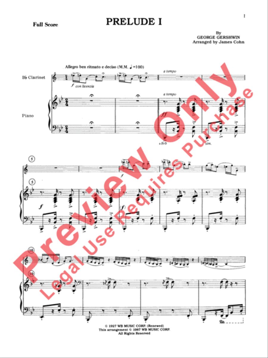 Gershwin Preludes Gershwin Preludes Small Ensemble scores gallery preview page 2
