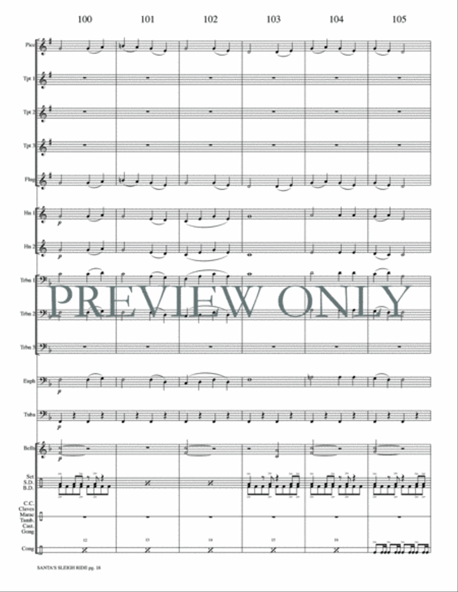 Santa's Sleigh Ride Small Ensemble scores gallery preview page 20
