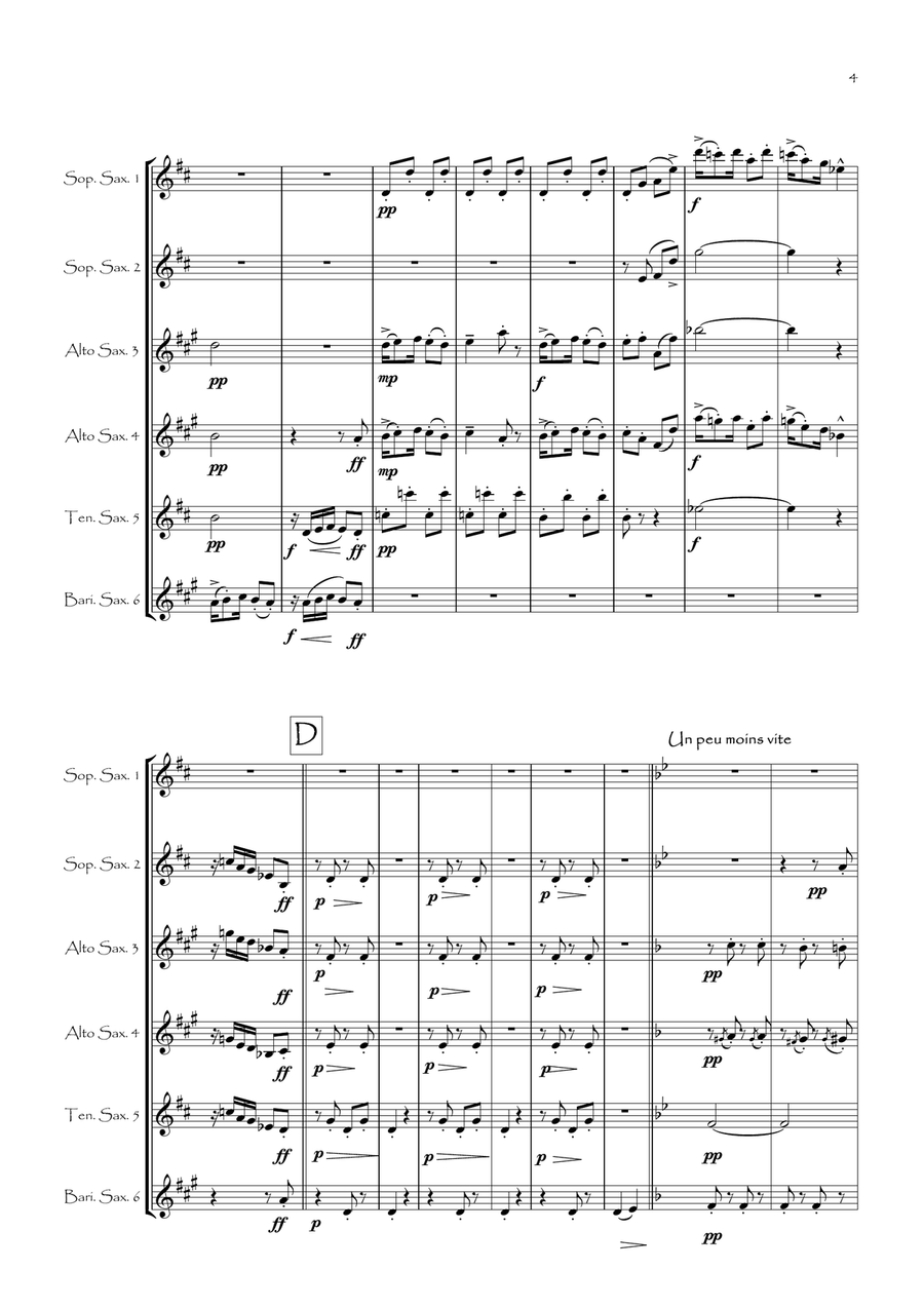 Golliwog's Cakewalk for Saxophone Sextet Woodwind Ensemble scores gallery preview page 5