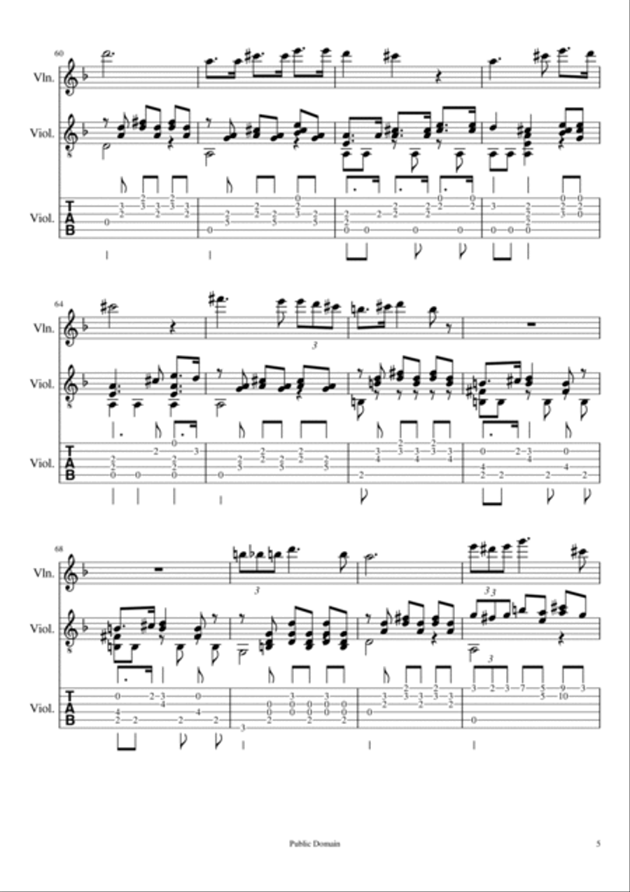 Serenade - F. Schubert - Violin Solo and Guitar Accompagnement String Duet scores gallery preview page 6