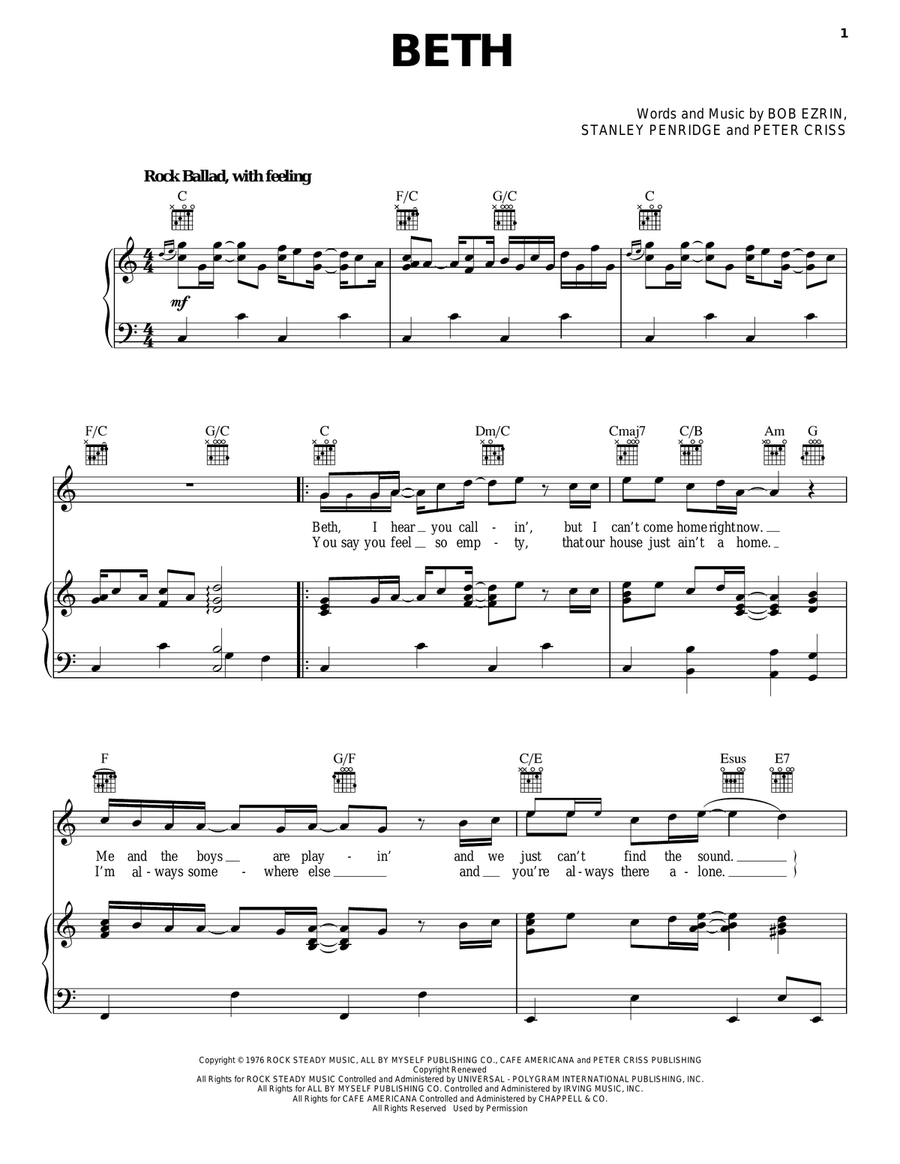 Beth Acoustic Guitar scores gallery preview page 1