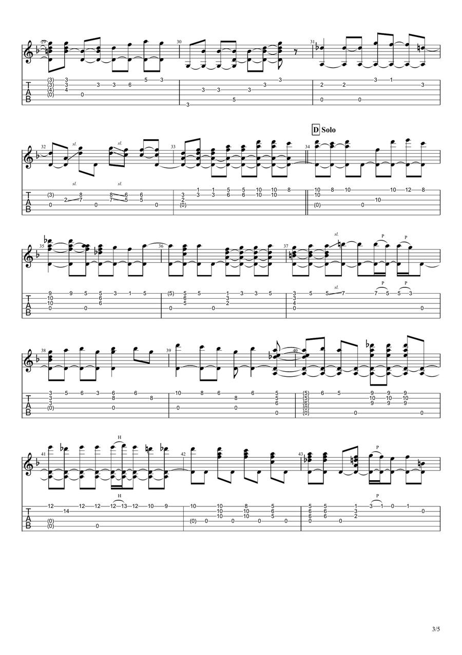 Wayfaring Stranger (traditional), for solo fingerstyle guitar Acoustic Guitar scores gallery preview page 3