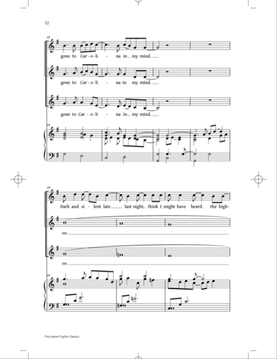 You've Got A Friend: Five James Taylor Classics SSA scores gallery preview page 10