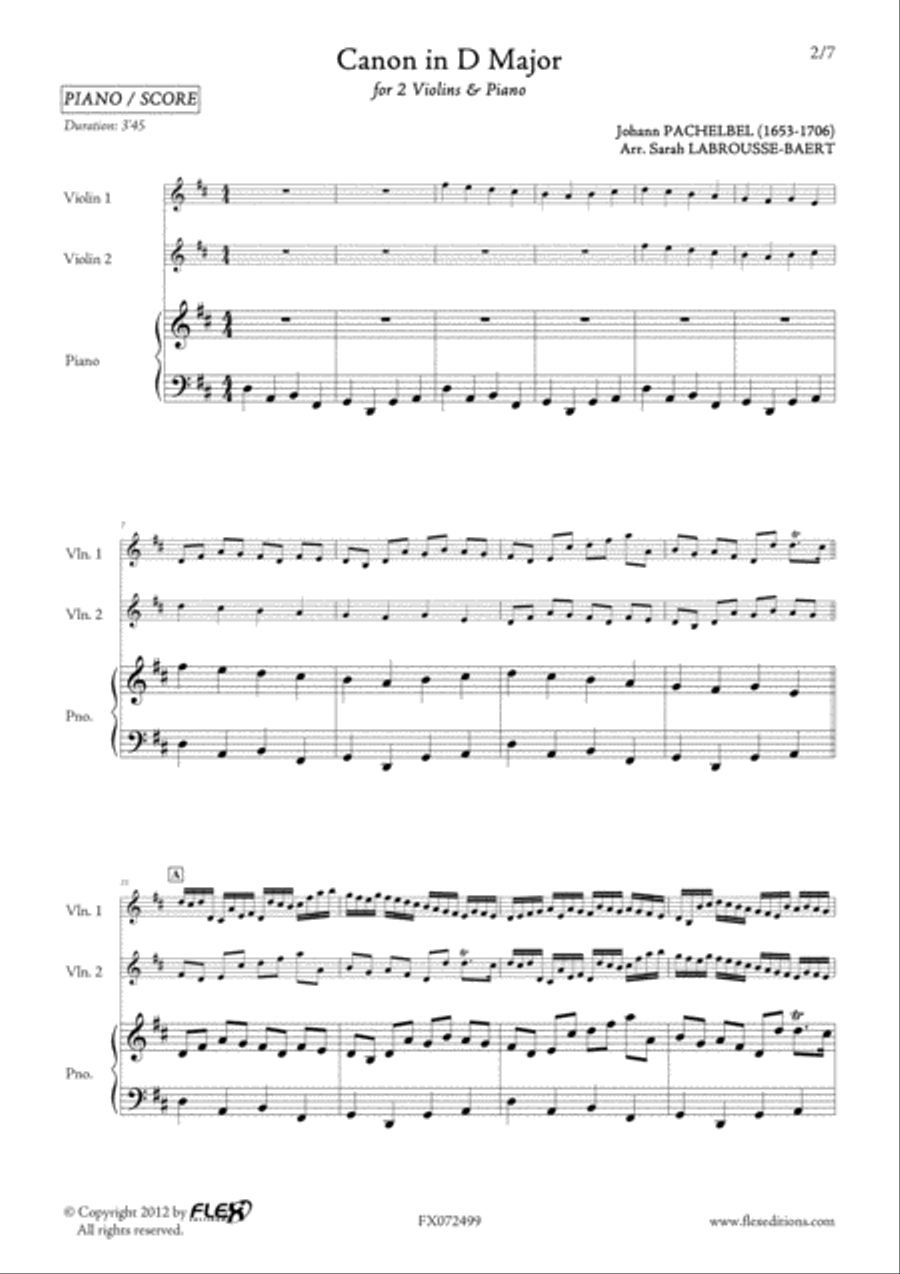 Canon in D Major Canon in D Major Violin scores gallery preview page 2