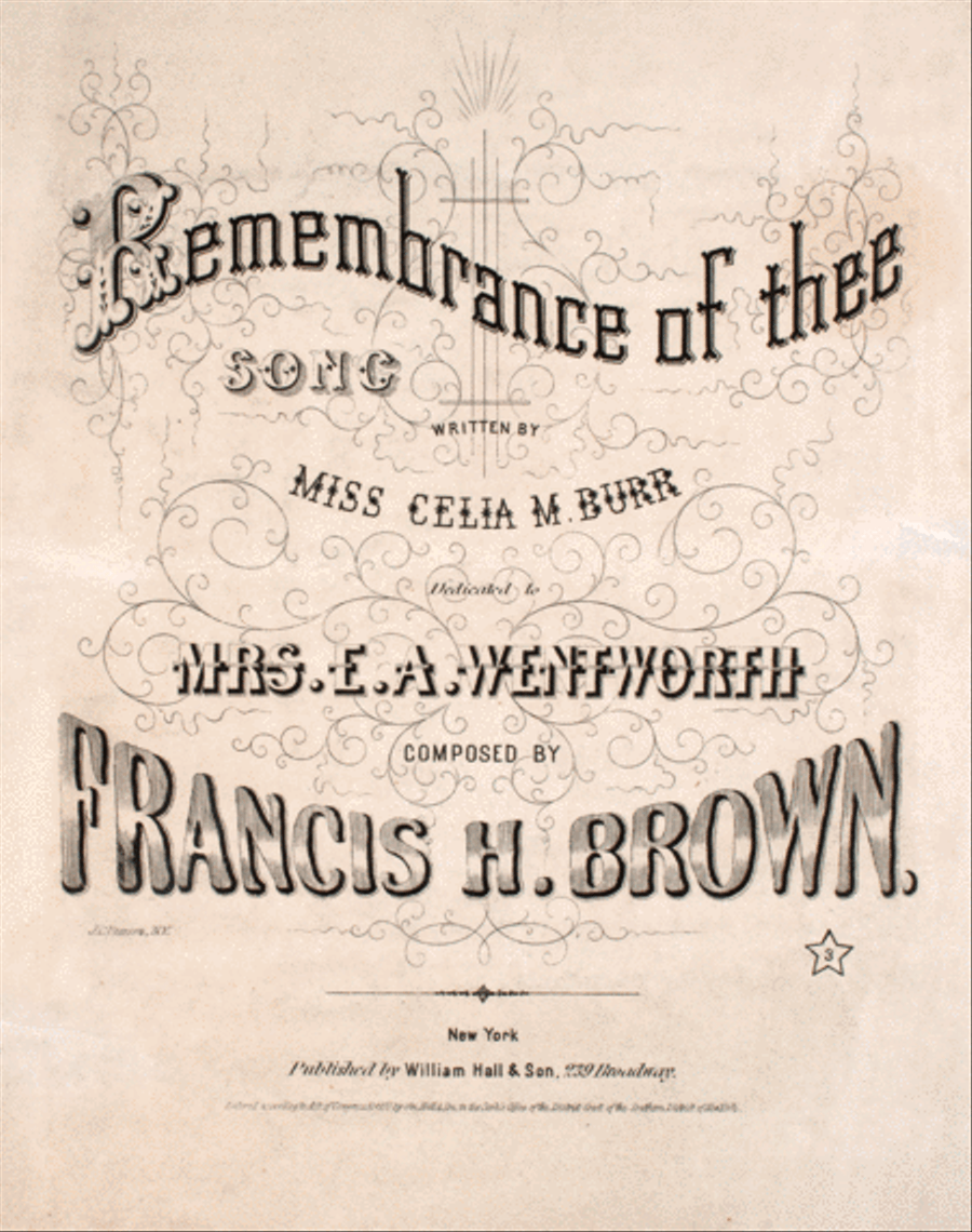 Remembrance of Thee. Song Voice scores gallery preview page 1