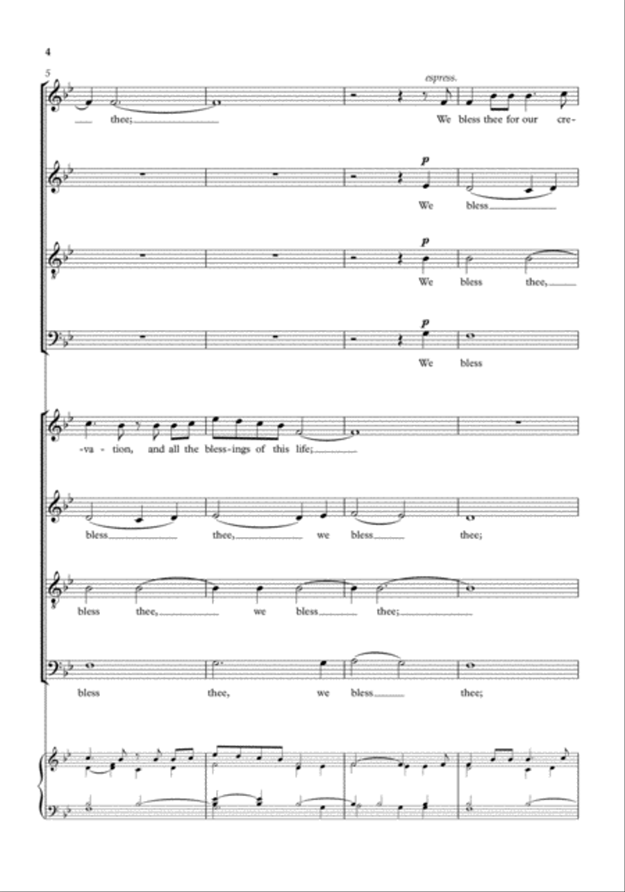 We bless thee for our creation 4-Part scores gallery preview page 3