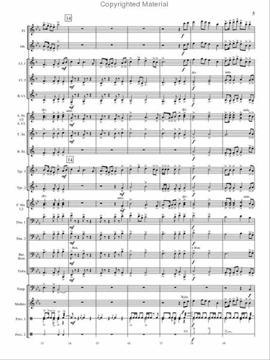 Oakdale Variations Oakdale Variations Concert Band scores gallery preview page 4