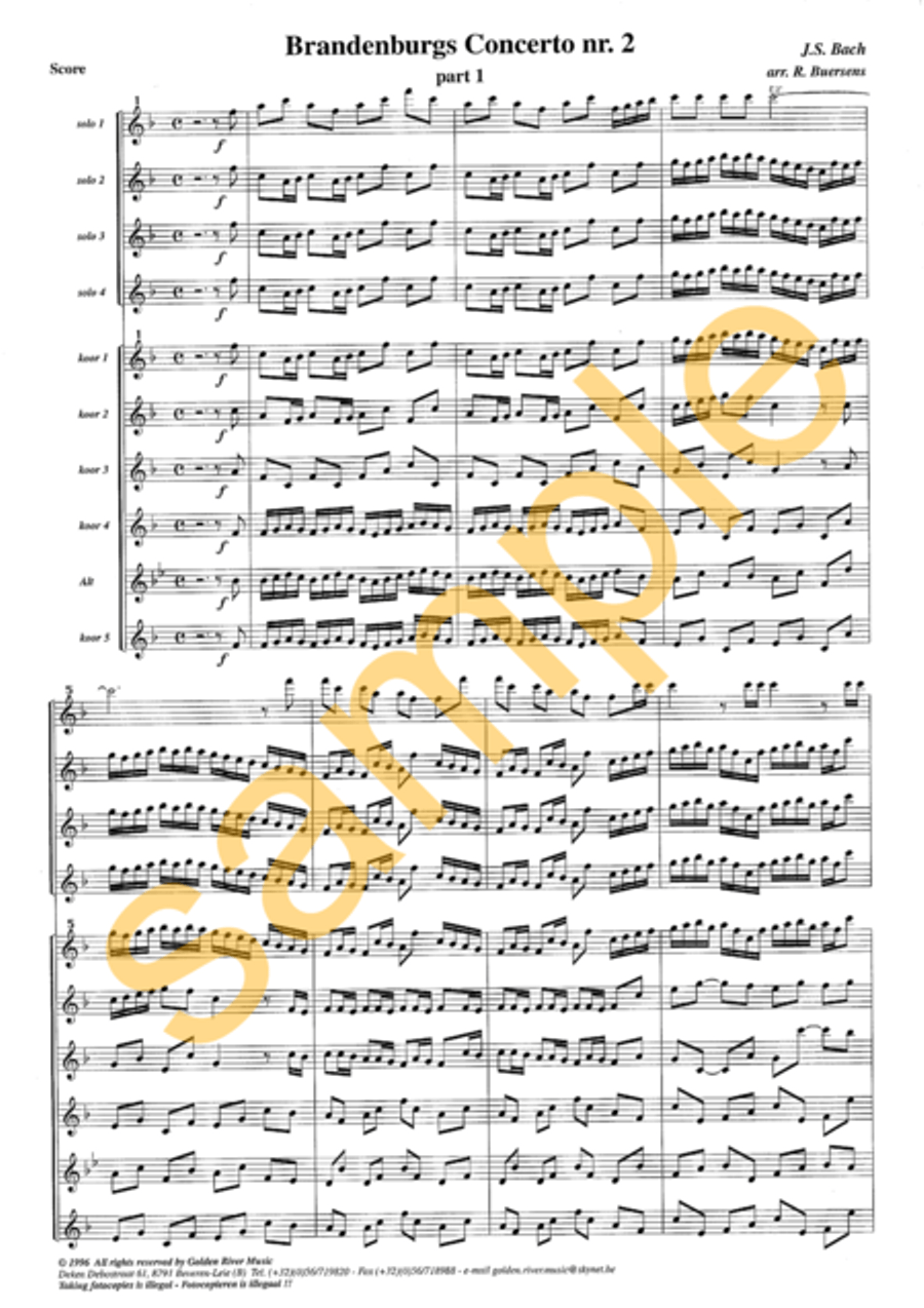 2nd Brandenburg Concerto 2nd Brandenburg Concerto Flute Choir scores gallery preview page 3
