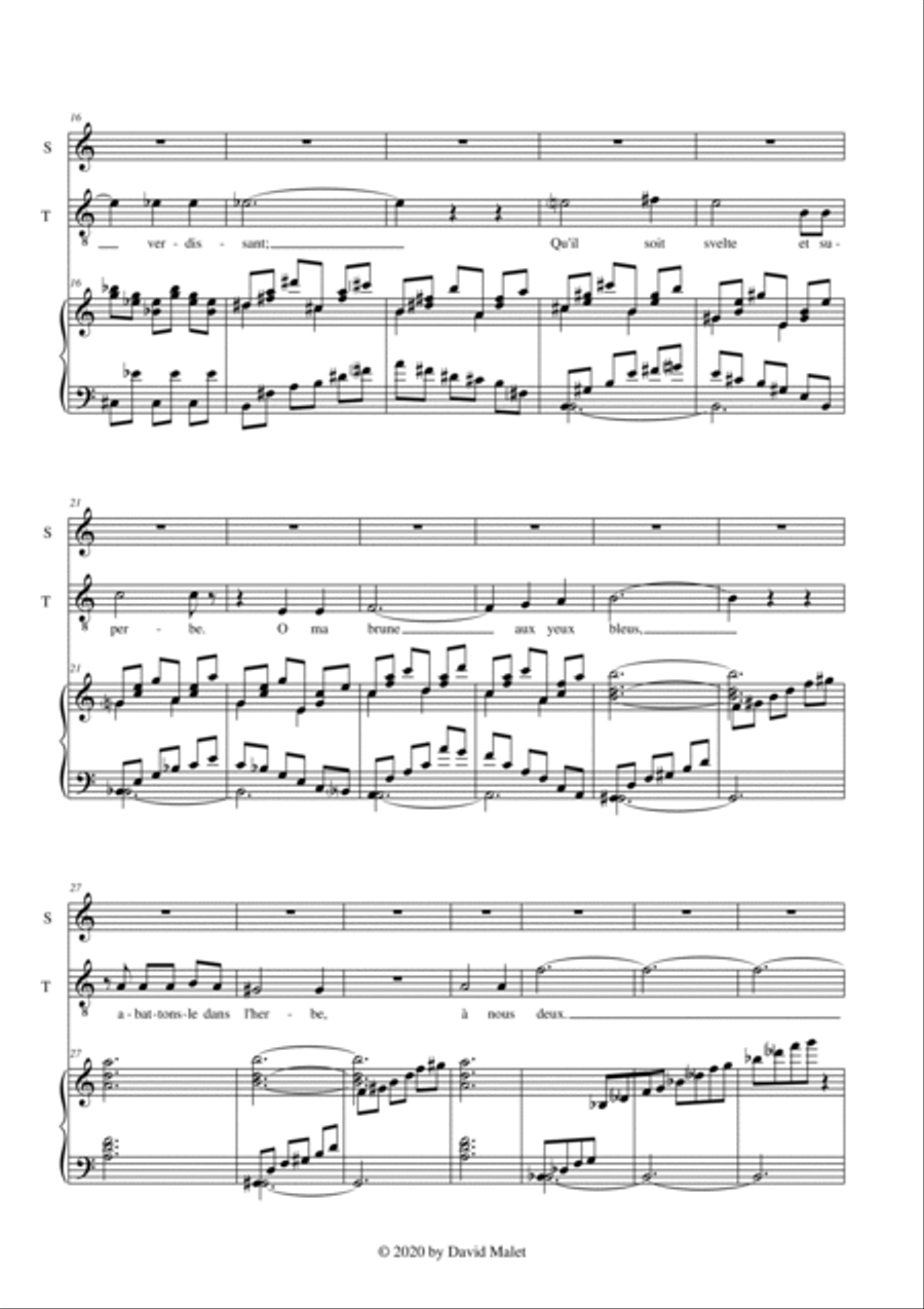Chanson de noces dans les bois, op 11 n. 3 Vocal Duet scores gallery preview page 3