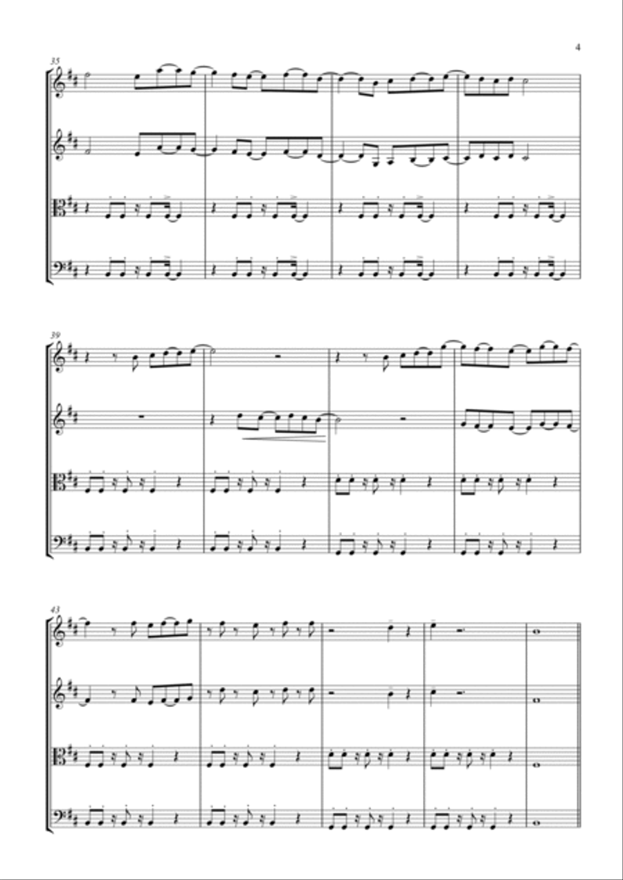 Bring Me To Life String Quartet scores gallery preview page 4