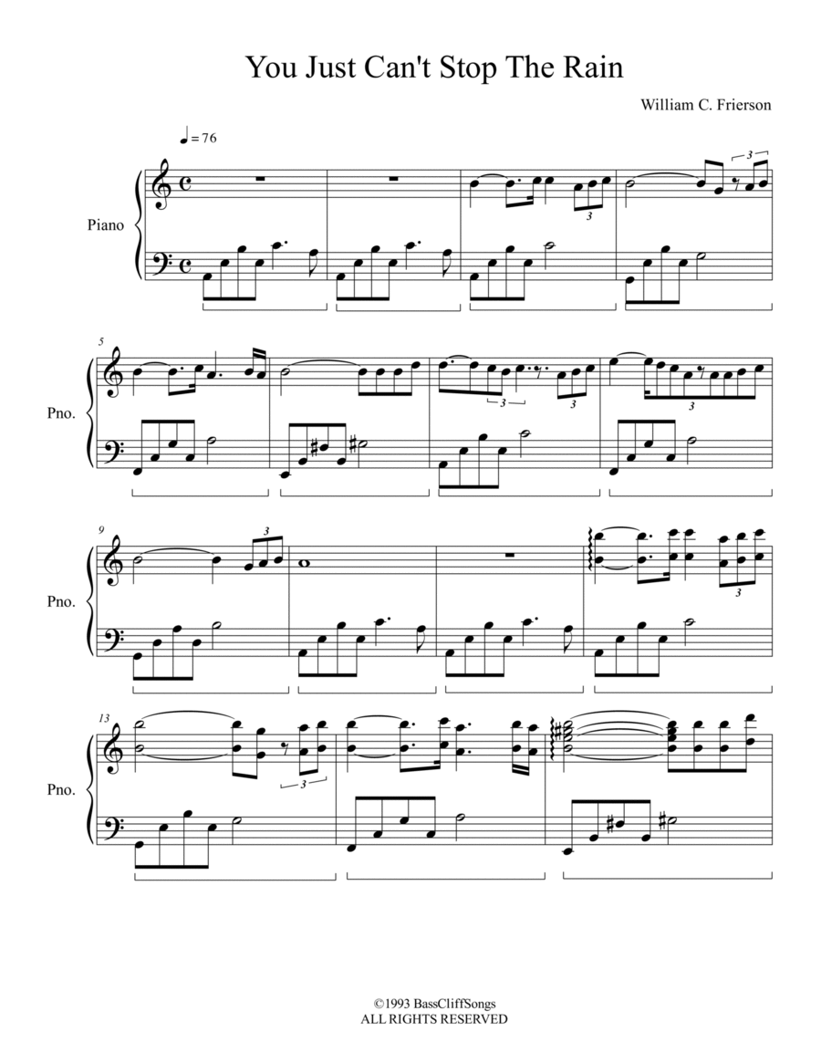 You Just Can't Stop The Rain Piano Solo scores gallery preview page 1