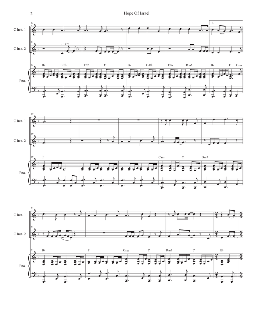 Hope Of Israel Piano scores gallery preview page 2