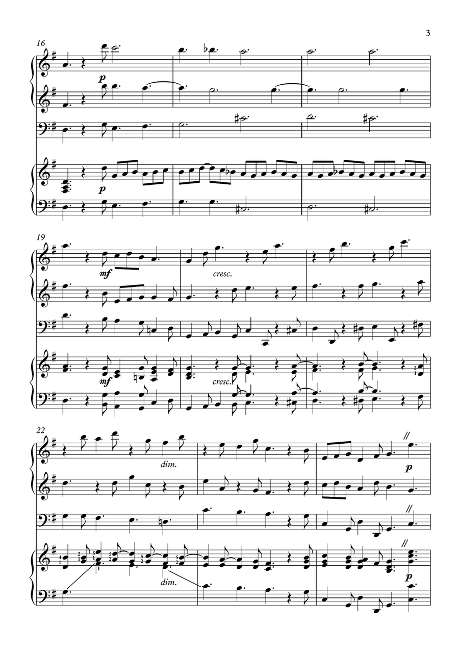 Pastorale from Christmas Concerto, Op. 6 no. 8 (A. Corelli) - Organ-piano duet Organ Accompaniment scores gallery preview page 3