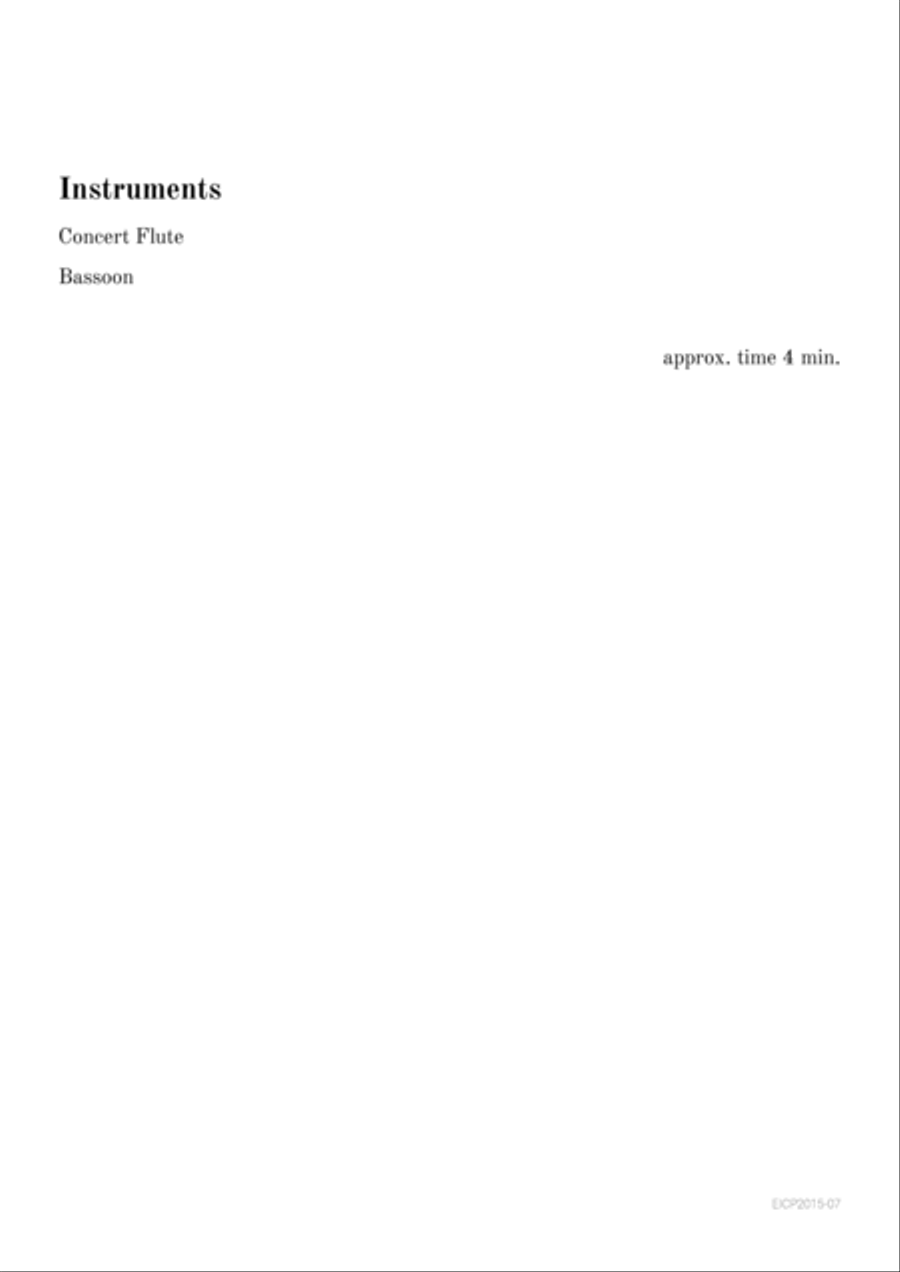 Walking Along Side to the Pole - Romance for Flute and Bassoon Woodwind Duet scores gallery preview page 3