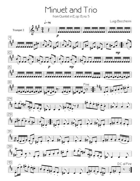 Minuet and Trio - L. Boccherini (for Brass Quintet/Trumpet 2) image number null