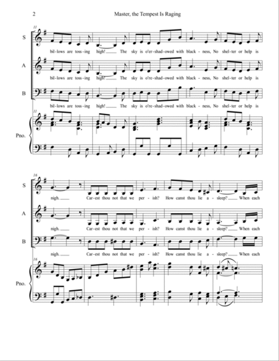 Master, the Tempest is Raging! 3-Part scores gallery preview page 2