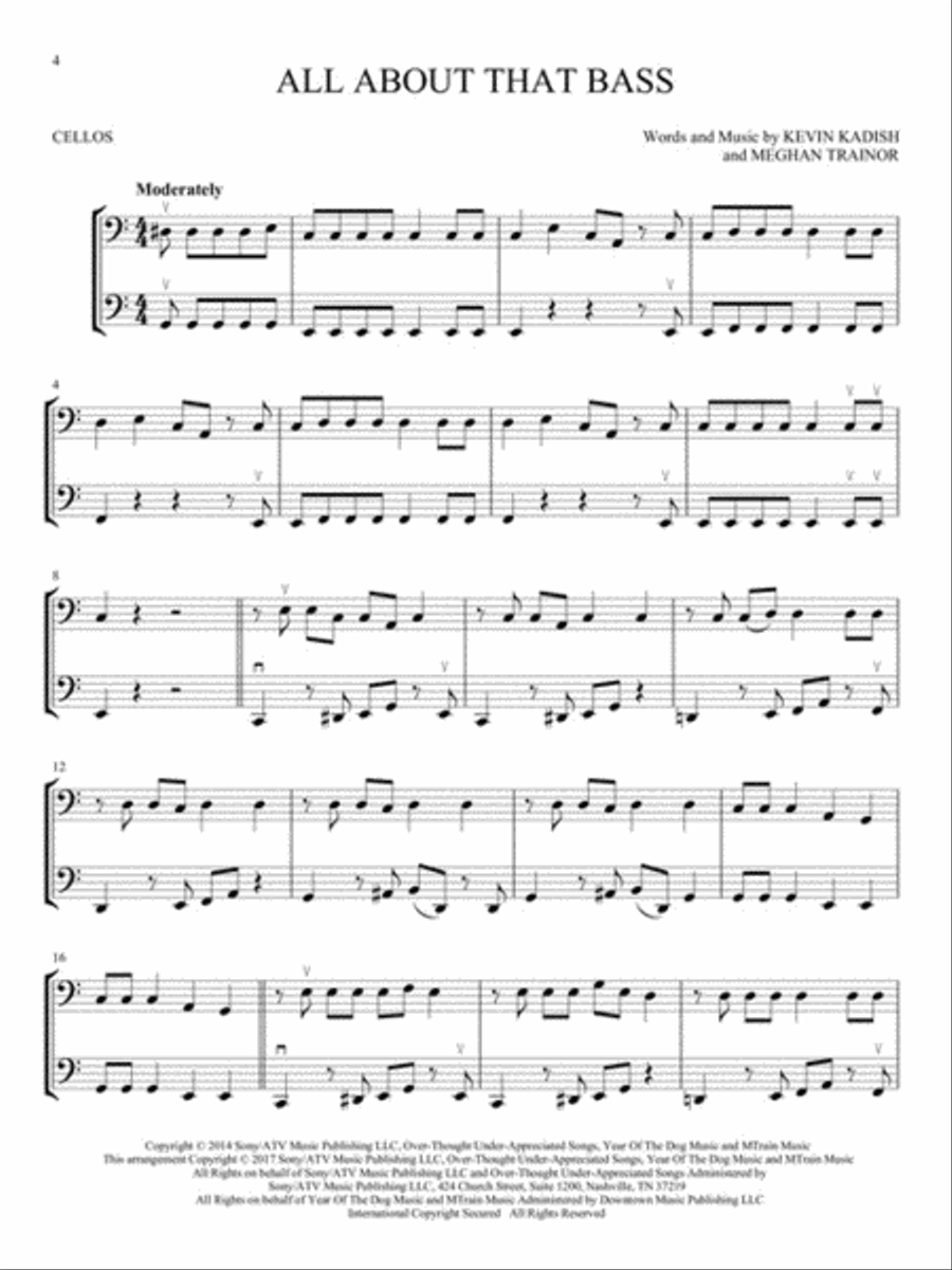Hit Songs for Two Cellos String Duet scores gallery preview page 3