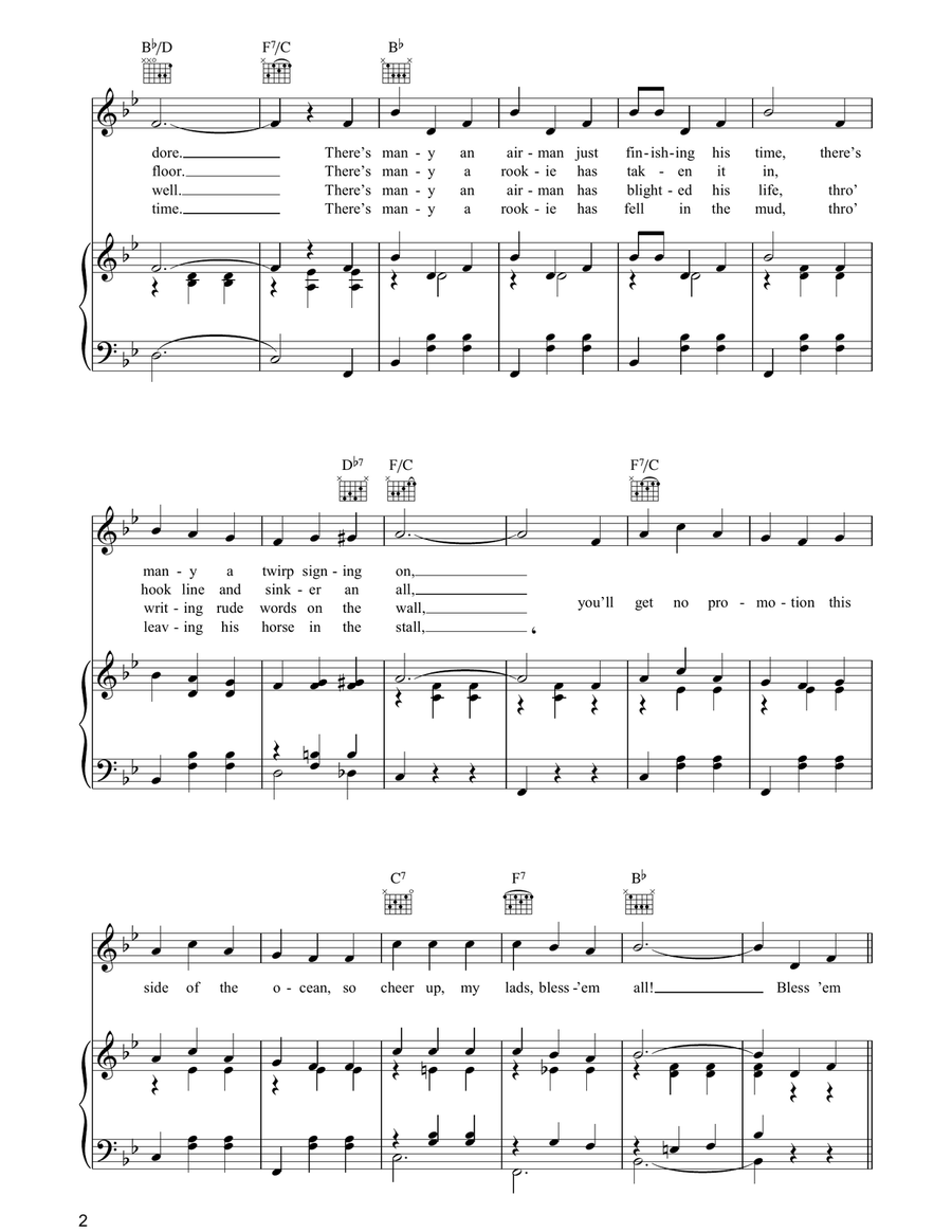 Bless 'Em All Piano, Vocal, Guitar scores gallery preview page 2