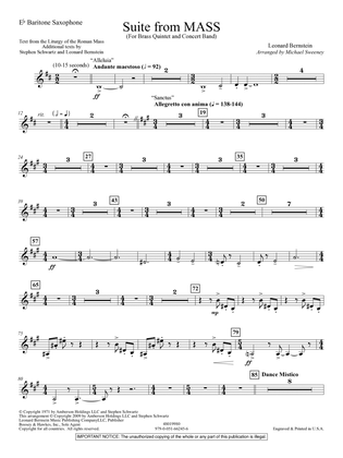 Suite from Mass (arr. Michael Sweeney) - Eb Baritone Saxophone