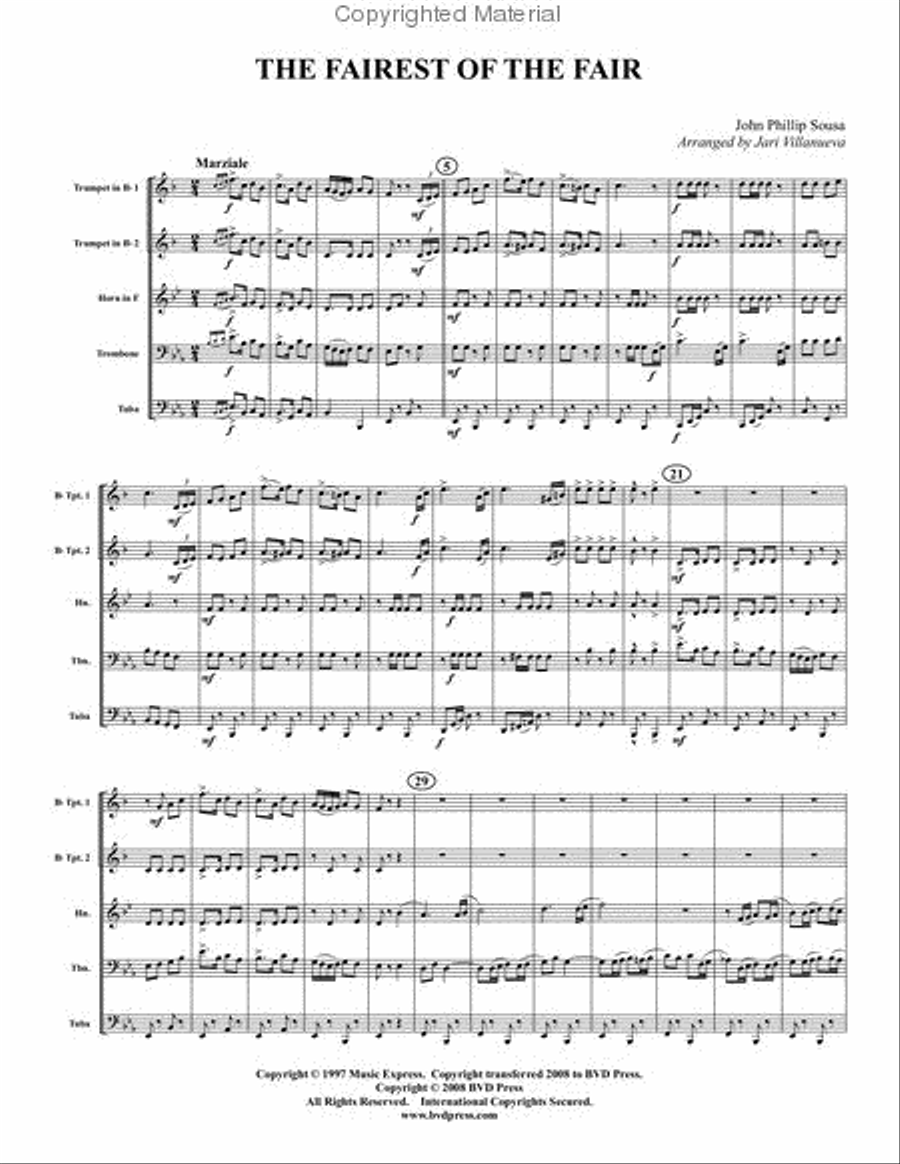 Fairest of the Fair Brass Quintet scores gallery preview page 2