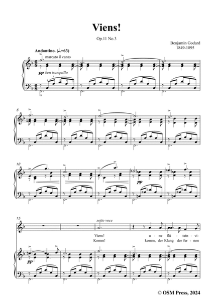 B. Godard-Viens!(Komm!),in F Major,Op.11 No.3