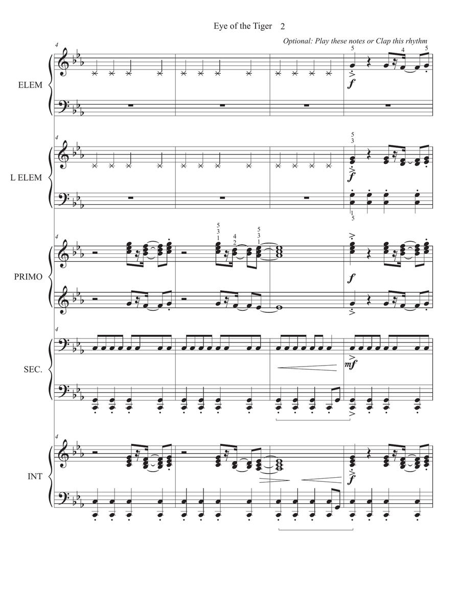 Eye Of The Tiger Piano Method scores gallery preview page 3
