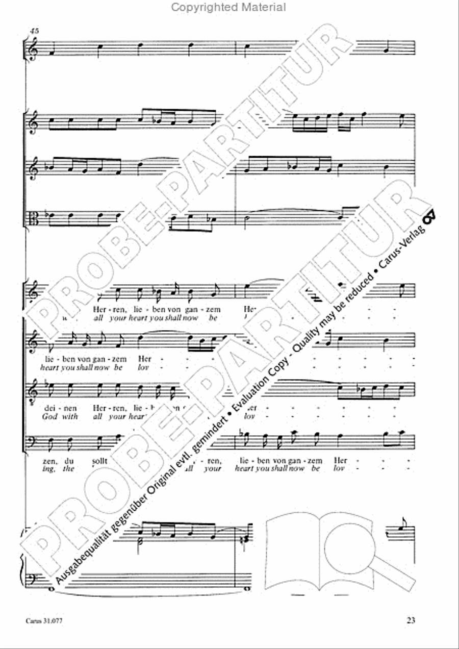 The Lord your God you shall now be loving (Du sollt Gott, deinen Herren, lieben) 4-Part scores gallery preview page 24