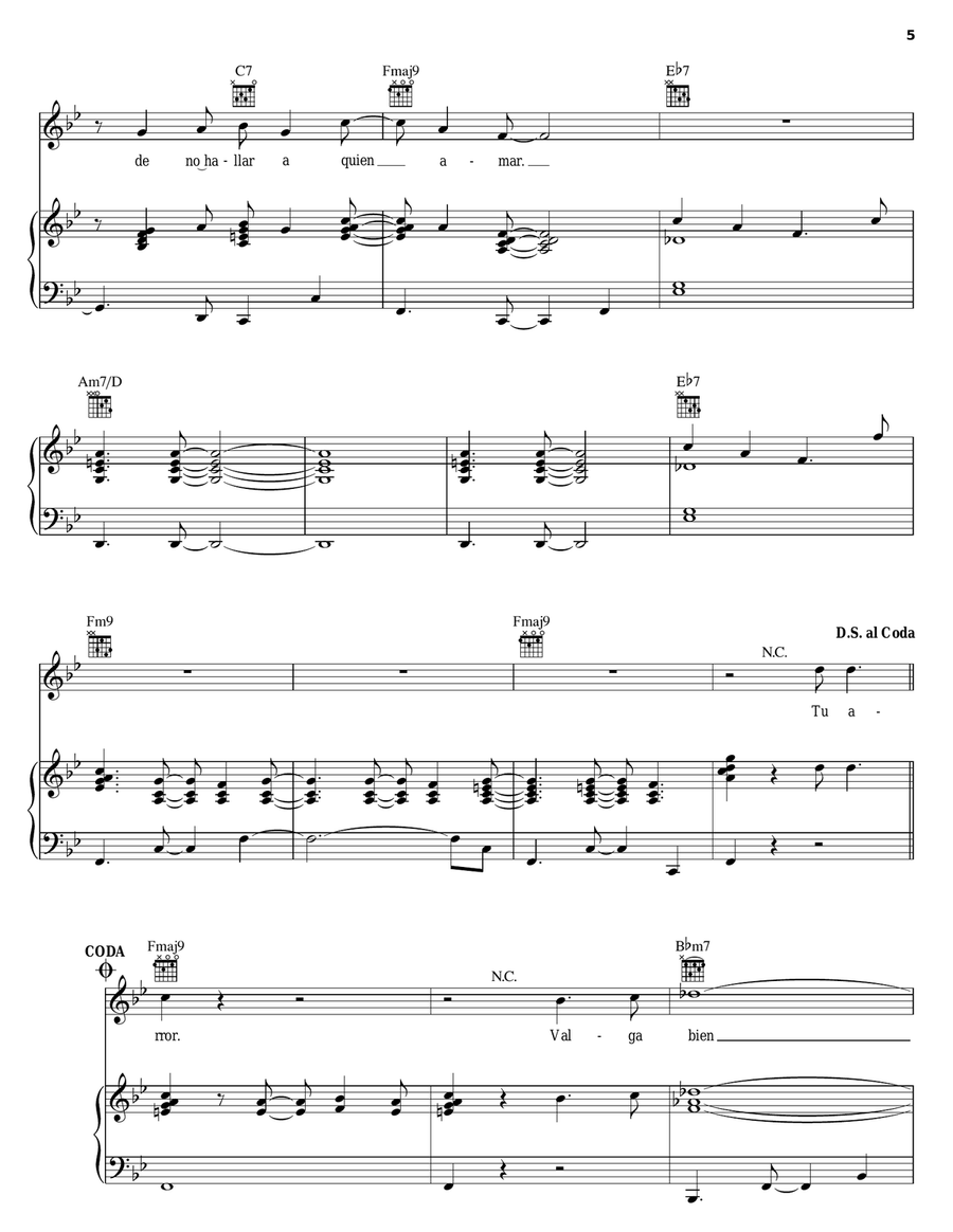 Plato De Segunda Mesa Plato De Segunda Mesa Piano, Vocal, Guitar scores gallery preview page 5