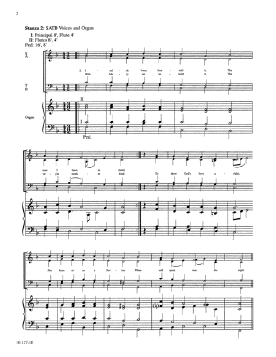 Lo, How a Rose e'er Blooming 4-Part scores gallery preview page 2