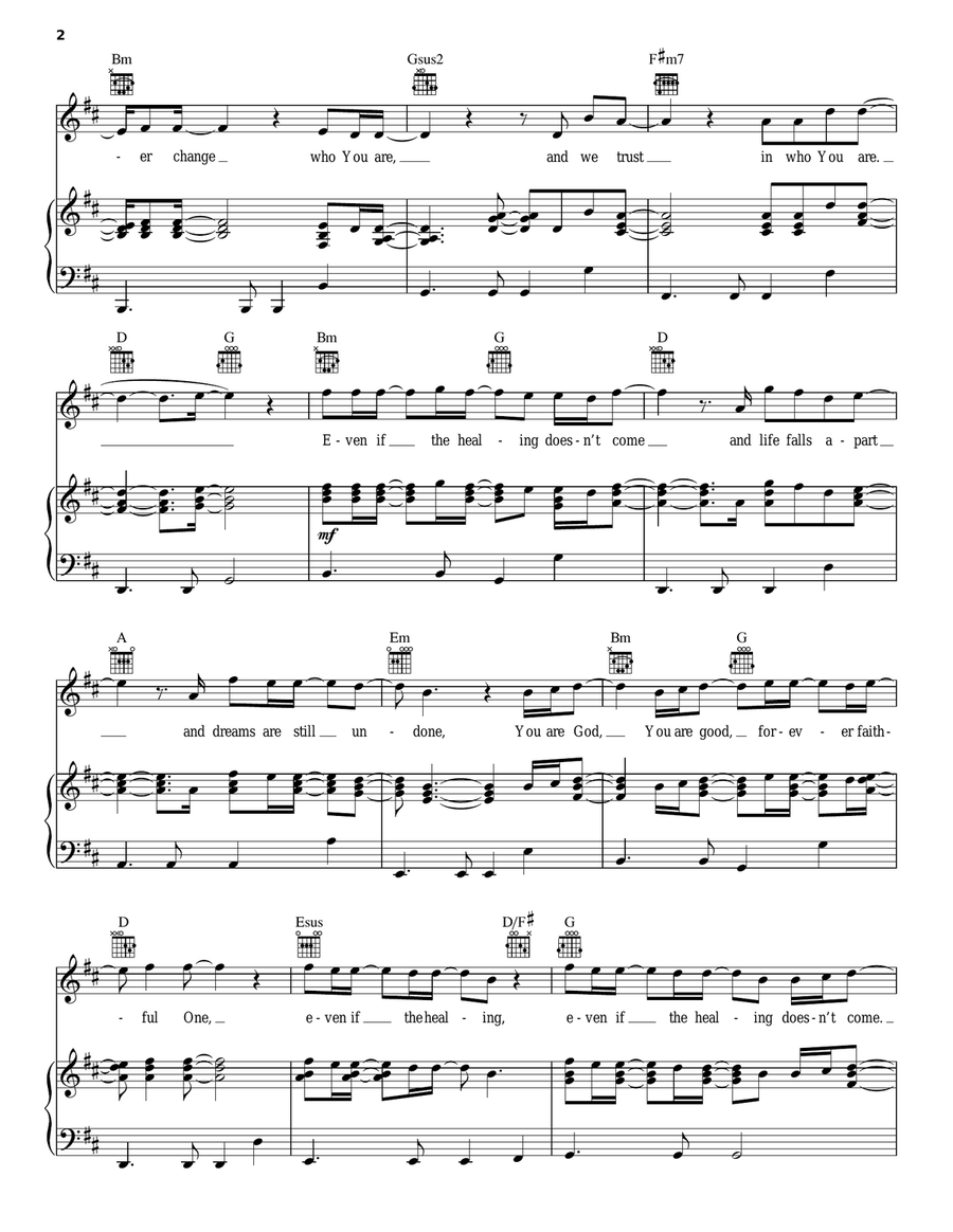 Even If Piano, Vocal, Guitar scores gallery preview page 2