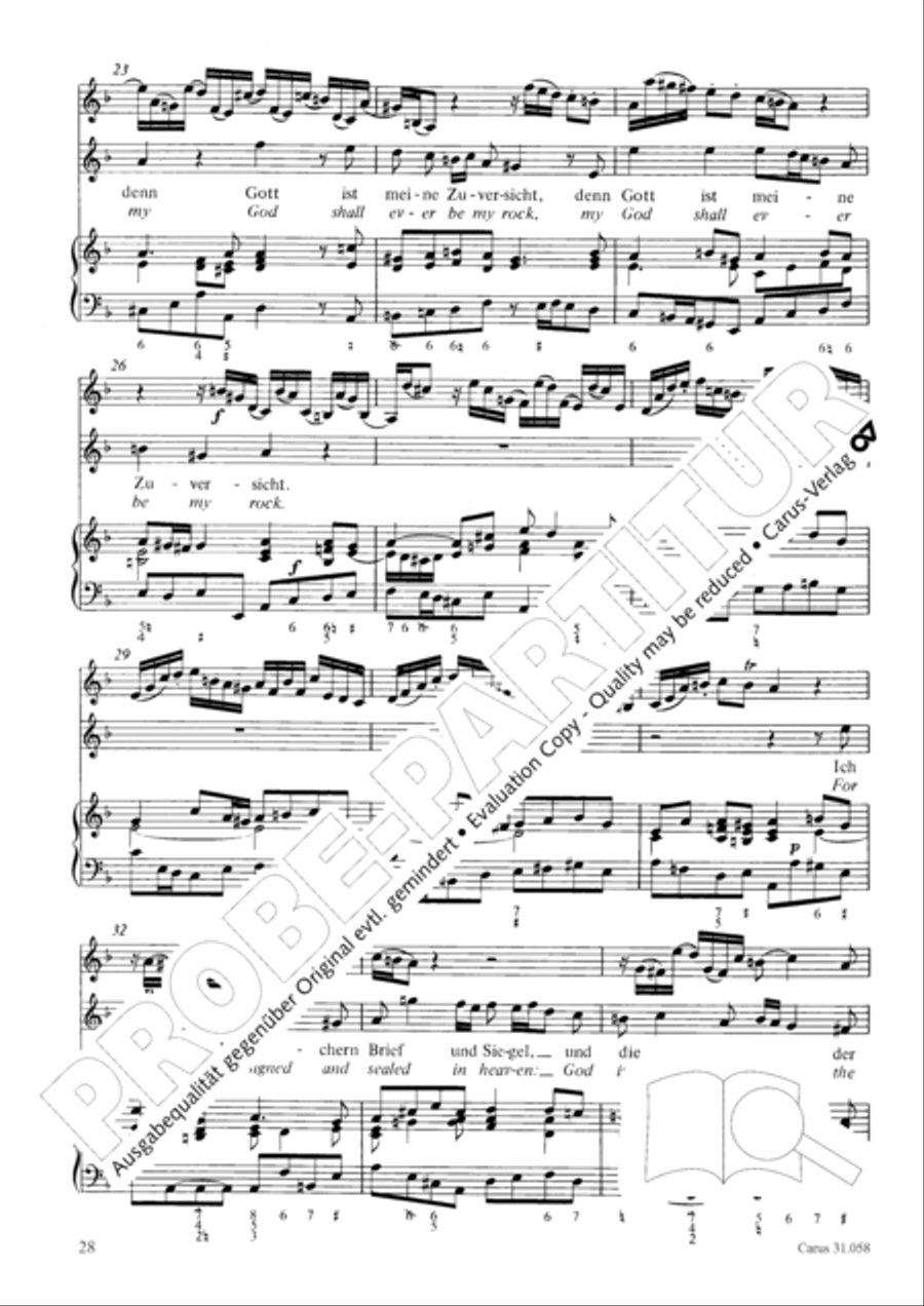 O God, what glut of care and pain (Ach Gott, wie manches Herzeleid) Orchestra scores gallery preview page 29