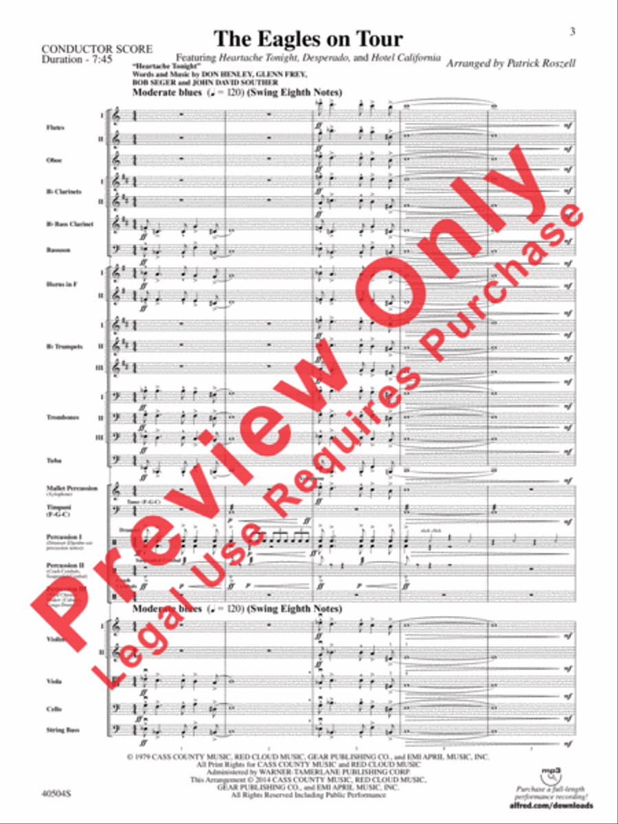 The Eagles on Tour The Eagles on Tour Full Orchestra scores gallery preview page 4