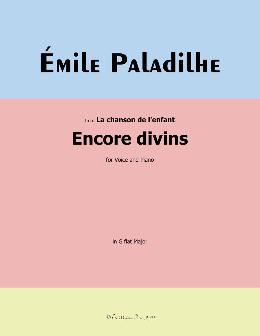 Encore divins, by Paladilhe, in G flat Major Piano, Vocal scores gallery preview page 1